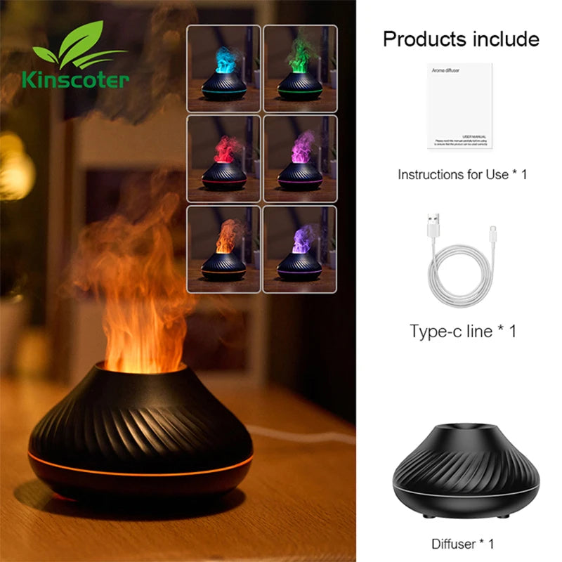 ZenFlame Aroma Diffuser – Fire Glow Ambience