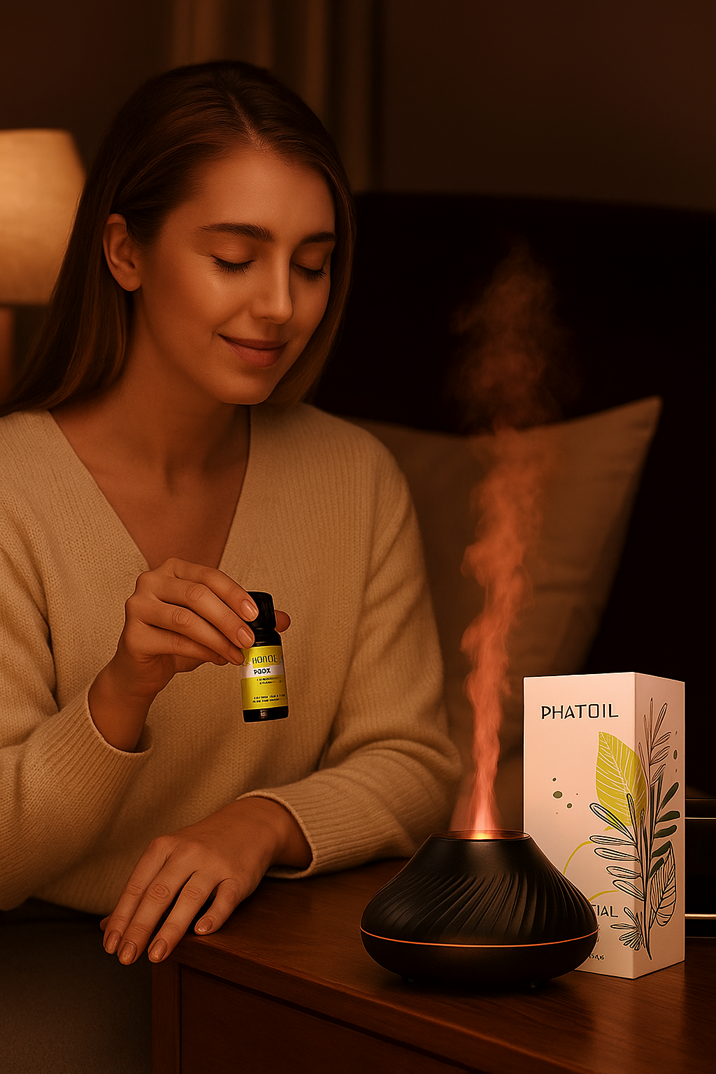 ZenFlame Aroma Diffuser – Fire Glow Ambience